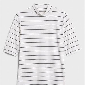 NWT Striped Timeless Mock-Neck Tee